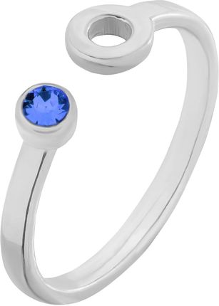 Sotho Srebrny Pierścionek Z Karmą I Kryształkiem Capri Blue Swarovski Crystal P0006