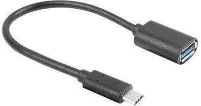 LANBERG KABEL USB 3.1 LANBERG USB TYPE-C(M) 3.1 - USB-A(F) 0,15M CZARNY (ADUCUA04)