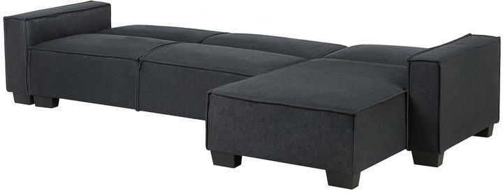 Beliani Narożnik lewostronny rozkładany sofa 3-osobowa grafitowa Romedal - zdjęcie 2 Beliani Narożnik lewostronny rozkładany sofa 3-osobowa grafitowa Romedal