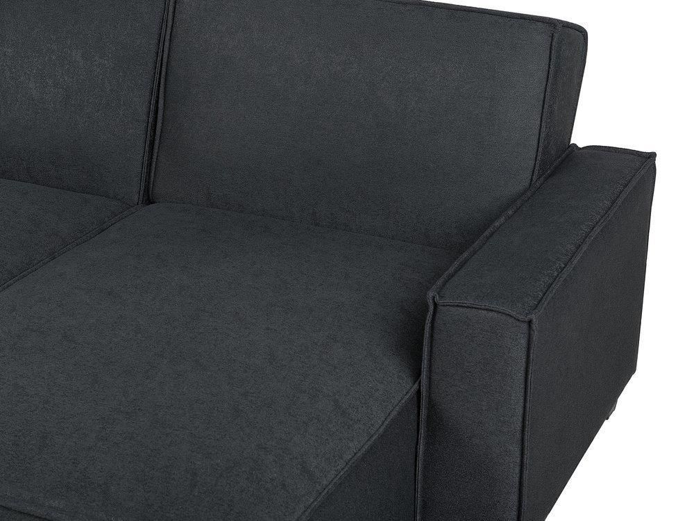 Beliani Narożnik lewostronny rozkładany sofa 3-osobowa grafitowa Romedal - zdjęcie 6 Beliani Narożnik lewostronny rozkładany sofa 3-osobowa grafitowa Romedal