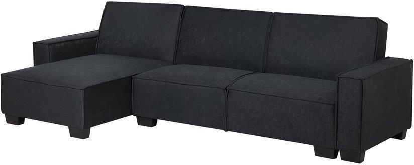 Beliani Narożnik prawostronny rozkładany sofa 3-osobowa grafitowa Romedal - zdjęcie 3 Beliani Narożnik prawostronny rozkładany sofa 3-osobowa grafitowa Romedal