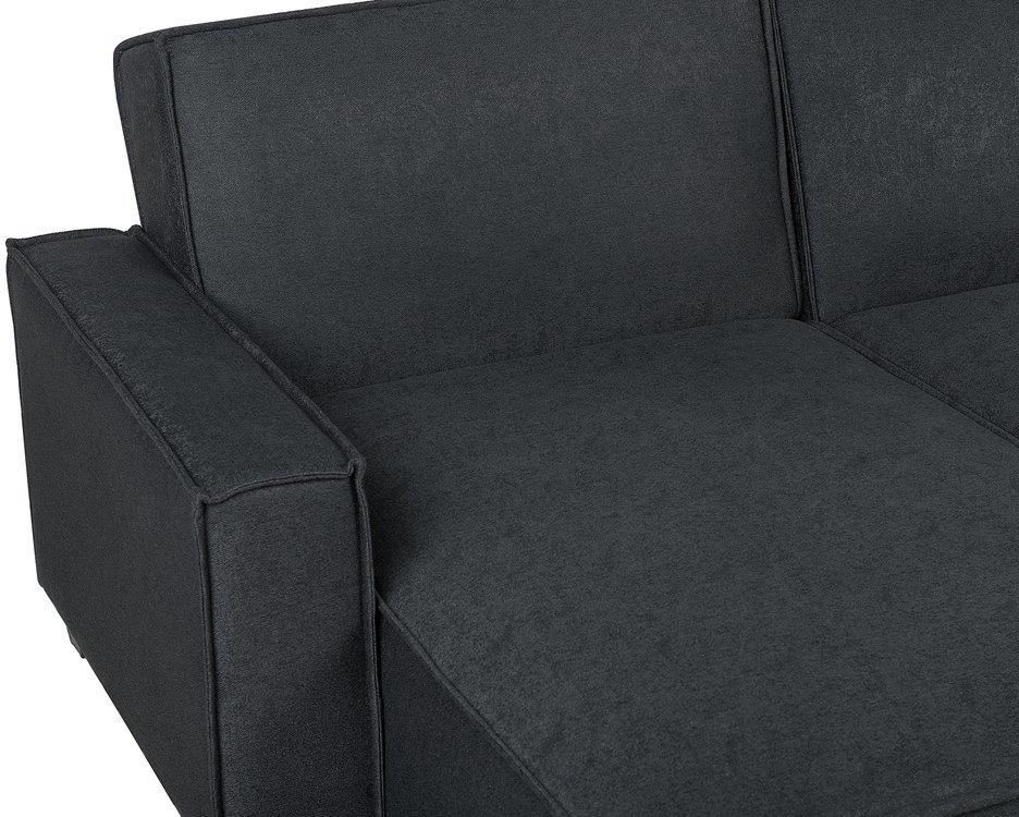 Beliani Narożnik prawostronny rozkładany sofa 3-osobowa grafitowa Romedal - zdjęcie 6 Beliani Narożnik prawostronny rozkładany sofa 3-osobowa grafitowa Romedal