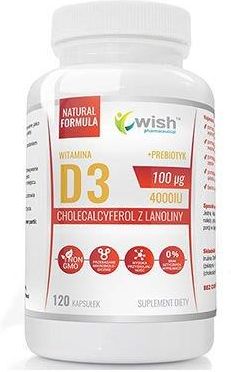 Wish Pharmaceutical Vitamin D3 100Mcg + Prebiotyk 120Kaps