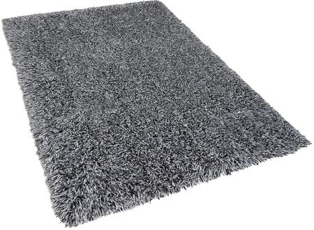 Beliani Puszysty dywan 140 x 200 cm czarno-biały poliestrowy chodnik shaggy Cide