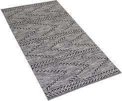 Beliani Dywan bawełniany 80 x 150 cm wzór geometryczny czarno-biały Termal - Dywany i wykładziny dywanowe