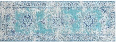 Beliani Dywan 60X180 cm Krótkowłosy Niebieski Almus