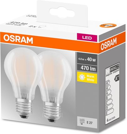 Osram 8X Led E27 A60 4W = 40W 470Lm 2700K (Osrledw3540)