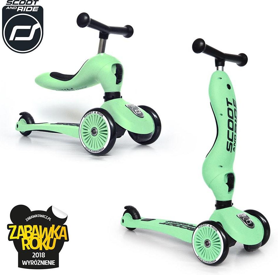 Scootandride Highwaykick 1 2w1 Jeździk I Hulajnoga Kiwi - zdjęcie 1 Scootandride Highwaykick 1 2w1 Jeździk I Hulajnoga Kiwi