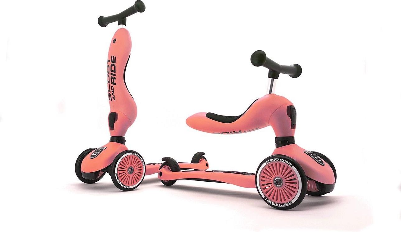 Scootandride Highwaykick 1 2w1 Jeździk I Hulajnoga Peach - zdjęcie 6 Scootandride Highwaykick 1 2w1 Jeździk I Hulajnoga Peach