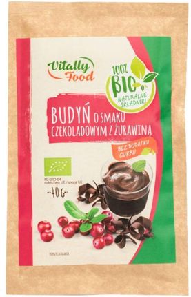Agro-Wodzisław Vitally Food Budyń Czekoladowy z Żurawiną Bio 40g