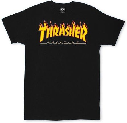 Koszulka Thrasher Flame Logo Black T-Shirt - 110102/BK - 110102 BK