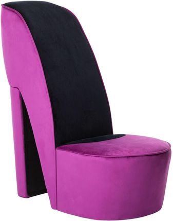 vidaXL Fotel w kształcie buta na obcasie, fioletowy, aksamitny
