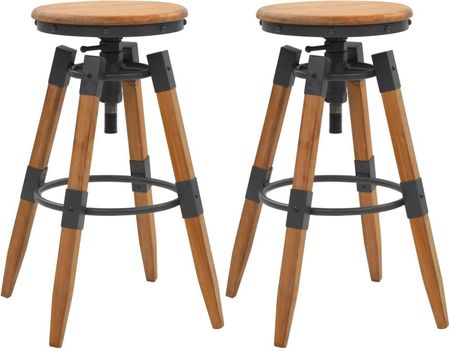 vidaXL Regulowane stołki barowe, 2 szt., drewno jodłowe 53,5x53,5x79cm