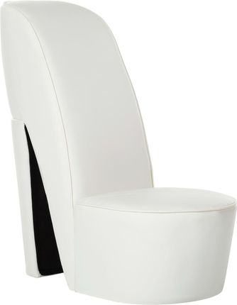 vidaXL Fotel w kształcie buta na obcasie, biały, sztuczna skóra