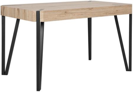 BELIANI Stół do jadalni jasne drewno industrialny metalowe nogi 130 x 90 cm Cambell