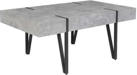 Beliani Industrialny stolik kawowy ława 100 x 60 cm metalowy efekt betonu szary Adena