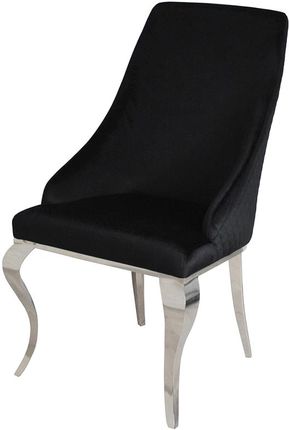 BellaCasa.co Krzesło glamour William Black czarne tapicerowane