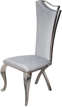 BellaCasa Krzesło glamour Queen Silver srebrne krzesło