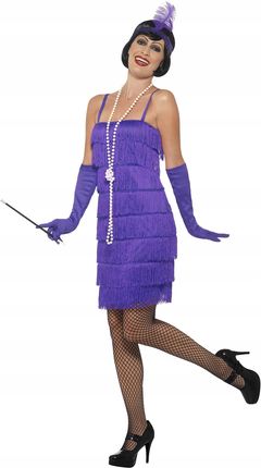 Sukienka Flapper fioletowa Opaska lata 20 roz.XL