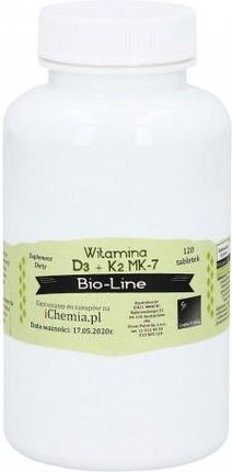 Bio-Line Witamina D3 + K2 Mk7 100Ug 120Tab