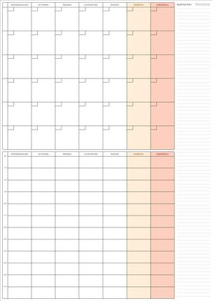 Planowaki Planer Organizer Miesiąc+ Tydzień Wielkość B0 