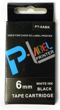 Puty Taśma Do Casio Pt-6Abk Zamiennik Xr-6Abk 6Mm Biały/Czarnej