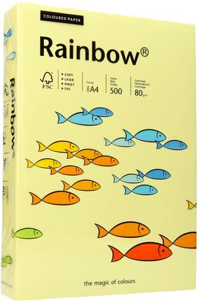 Papier ksero A4 80g jasnożółty Rainbow 12