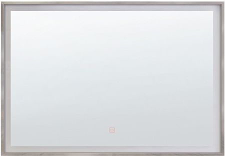 Beliani Lustro ścienne LED srebrne 60 x 80 cm wiszące prostokątne łazienkowe Argens