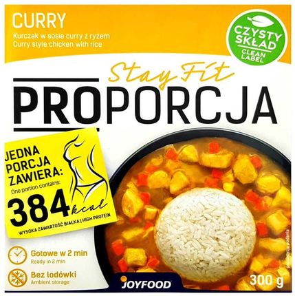Joyfood Proporcja Kurczak w sosie curry z ryżem i warzywami 300G