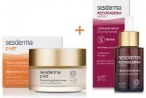 Sesderma C-Vit Moisturizing Facial Cream Krem Nawilżający 50ml + Resveraderm Liposomal Serum Liposomowe 30ml
