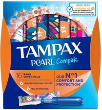 Zdjęcie Tampony Higieniczne Tampax Compak Pearl Super Plus 16szt - Gdańsk