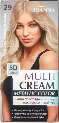Joanna Multi Cream Color metallic Farba do włosów 29 Bardzo jasny śnieżny blond