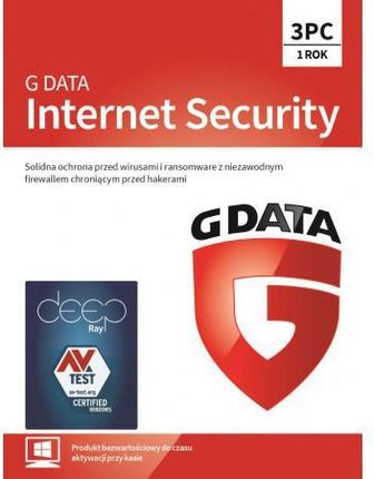 GDATA INTERNET SECURITY 3 PC 1ROK