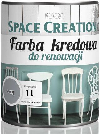 Space Creation Farba Kredowa Do Stylizacji Mebli - Szara 1 Litr (5906874753552)