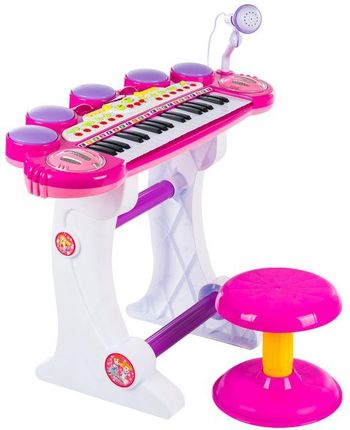 Kinderplay Keyboard Dla Dzieci Organy Mikrofon Panno Stołek
