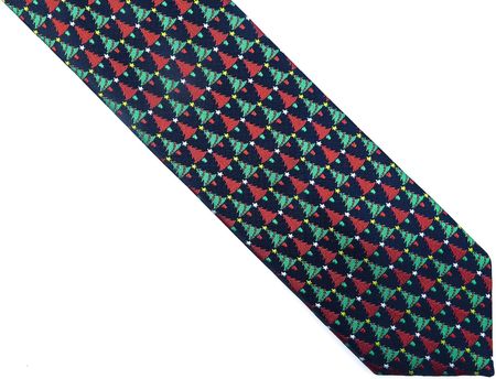 Ciemnogranatowy krawat w choinki D241