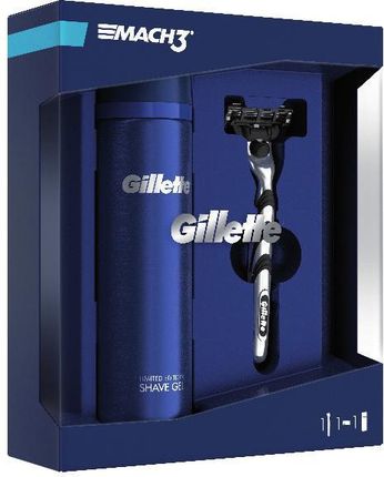 Gillette Zestaw Upominkowy Maszynka Do Golenia Mach3 + Żel Do Golenia Sensitive 