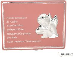 Sovrani Obrazek Srebrny Na Chrzest Św. Aniołek Z Grawerem Vl818/1R/S