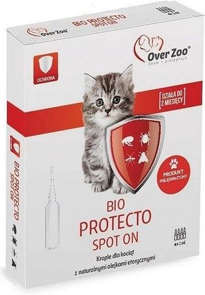 Overzoo Bio Protecto Spot On Dla Kociąt 4x1Ml