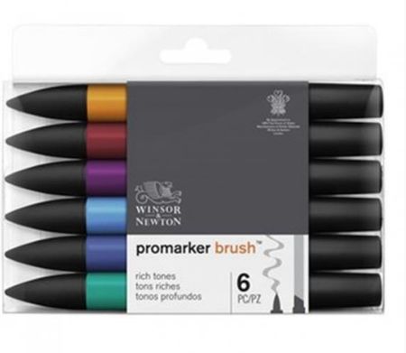 Winsor & Newton Zestaw Pisaków Brushmarker Rich Tones 6 Kolorów
