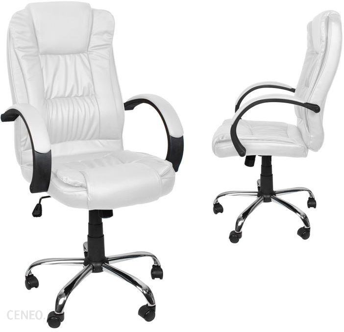 Fotel Biurowy Obrotowy Krzeslo Biurowe Tilt Chrom Bialy 8984 Ceny I Opinie Ceneo Pl