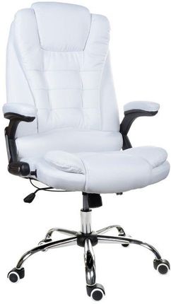 Materiałowy Fotel biurowy leżanka GIOSEDIO FBJ002 Biały
