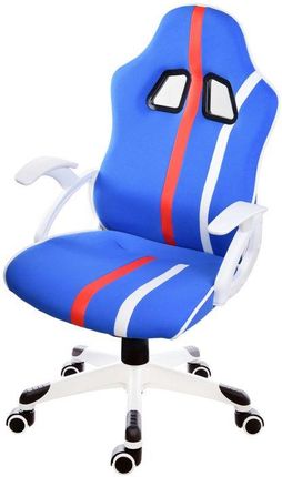 Sportowy materiałowy fotel dla gracza FBL008 Niebieski