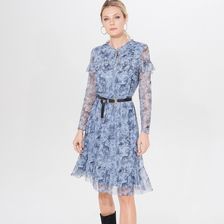 Mohito - Sukienka we wzory z falbanami - Niebieski - zdjęcie 1