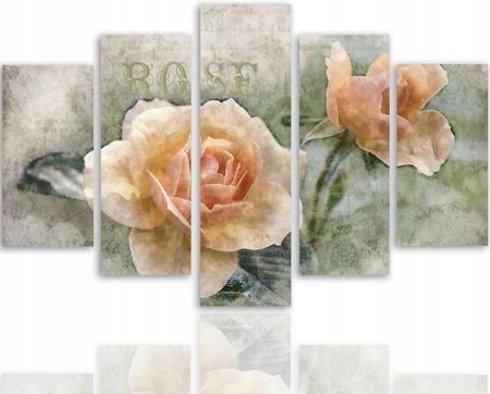 Obraz Tryptyk Herbaciane Róże Do Biura 200x100