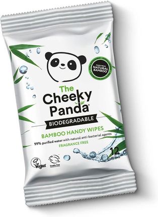 The Cheeky Panda Handy Wipes Nawilżane Chusteczki Bambusowe Małe Opakowanie 12 Sztuki 99% Woda 1% Wyciąg Z Aloesu I Owoców 1590