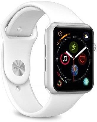 PURO ICON Apple Watch Band - Elastyczny pasek sportowy do Apple Watch 42 / 44 mm (S/M & M/L) (biały)