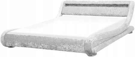 Łóżko welurowe srebrne 160 x 200 cm Beliani