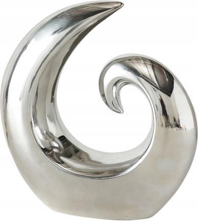 Figurka dekoracyjna srebrna 20 cm ceramika glamour