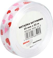 Zdjęcie Wstążka satynowa 25mmx22m serca biała Brewis 3 - Gdańsk